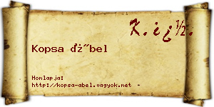 Kopsa Ábel névjegykártya