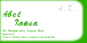 abel kopsa business card